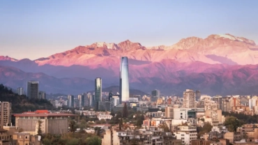 aerial view of santiago skyline at sunset with and 2023 11 27 05 04 28 utc