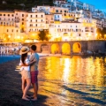 family on sunset in amalfi town in italy 2023 11 27 05 08 18 utc